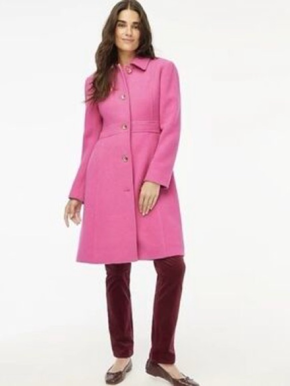 J. Crew Lady Day Coat Single Breasted Wool Coat Dusty Bloom Pink 2P